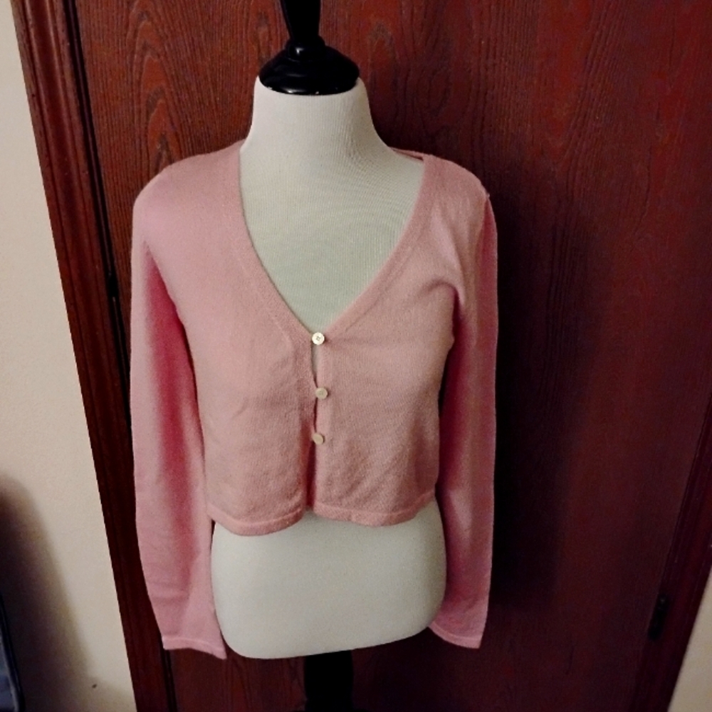 NWT Pink Cropped Cardigan